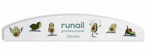 Пилка для ногтей Runail полукруглая Авокадо (180/240) Премиум - NOGTISHOP