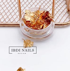 Слюда для ногтей поталь, розовое золото IBDI - NOGTISHOP