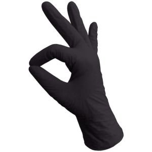 Перчатки нитриловые чёрные, M, Nitrile, текстурированные на пальцах, 50 пар - NOGTISHOP