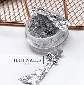 Слюда для ногтей поталь, серебро IBDI - NOGTISHOP