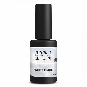 Топ глянцевый без липкого слоя White Flake с белыми хлопьями, 8 мл Patrisa Nail - NOGTISHOP