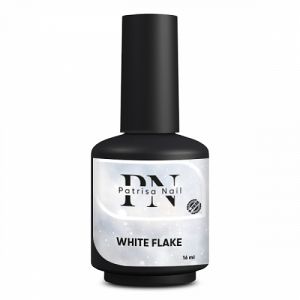 Топ глянцевый без липкого слоя White Flake с белыми хлопьями, 16 мл Patrisa Nail - NOGTISHOP