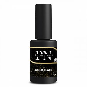 Топ глянцевый без липкого слоя Gold Flake с золотыми хлопьями, 8 мл Patrisa Nail - NOGTISHOP