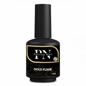 Топ глянцевый без липкого слоя Gold Flake с золотыми хлопьями, 16 мл Patrisa Nail - NOGTISHOP