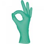 Перчатки нитриловые зеленые, размер "S", текстурированные на пальцах, 1 пара