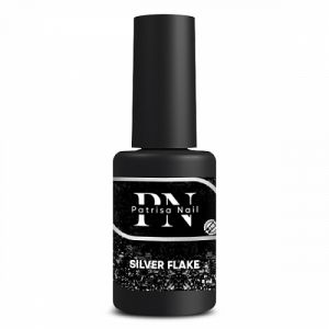 Топ глянцевый без липкого слоя Silver Flake с серебряными хлопьями, 8 мл Patrisa Nail - NOGTISHOP