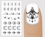Слайдер для дизайна ногтей, Чёрный на белом, №BB101, NOGTIKA