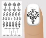Слайдер для дизайна ногтей, Чёрный на белом, №BB102, NOGTIKA