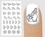 Слайдер для дизайна ногтей, Чёрный на белом, №BB103, NOGTIKA
