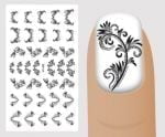 Слайдер для дизайна ногтей, Чёрный на белом, №BB104, NOGTIKA