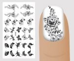 Слайдер для дизайна ногтей, Чёрный на белом, №BB108, NOGTIKA