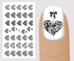 Слайдер для дизайна ногтей, Чёрный на белом, №BB111, NOGTIKA