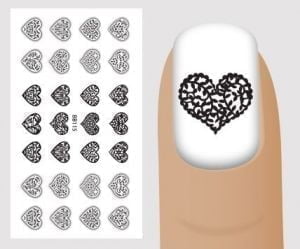 Слайдер для дизайна ногтей, Чёрный на белом, №BB115, NOGTIKA