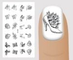 Слайдер для дизайна ногтей, Чёрный на белом, №BB118, NOGTIKA