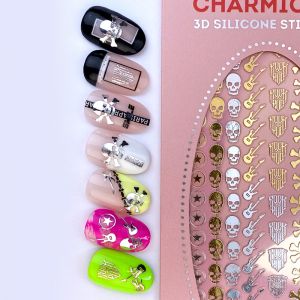 Charmicon 3D Silicone Stickers «Рок MIX» золото/серебро - NOGTISHOP