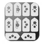 Трафареты для дизайна ногтей IRISK, серебро №55