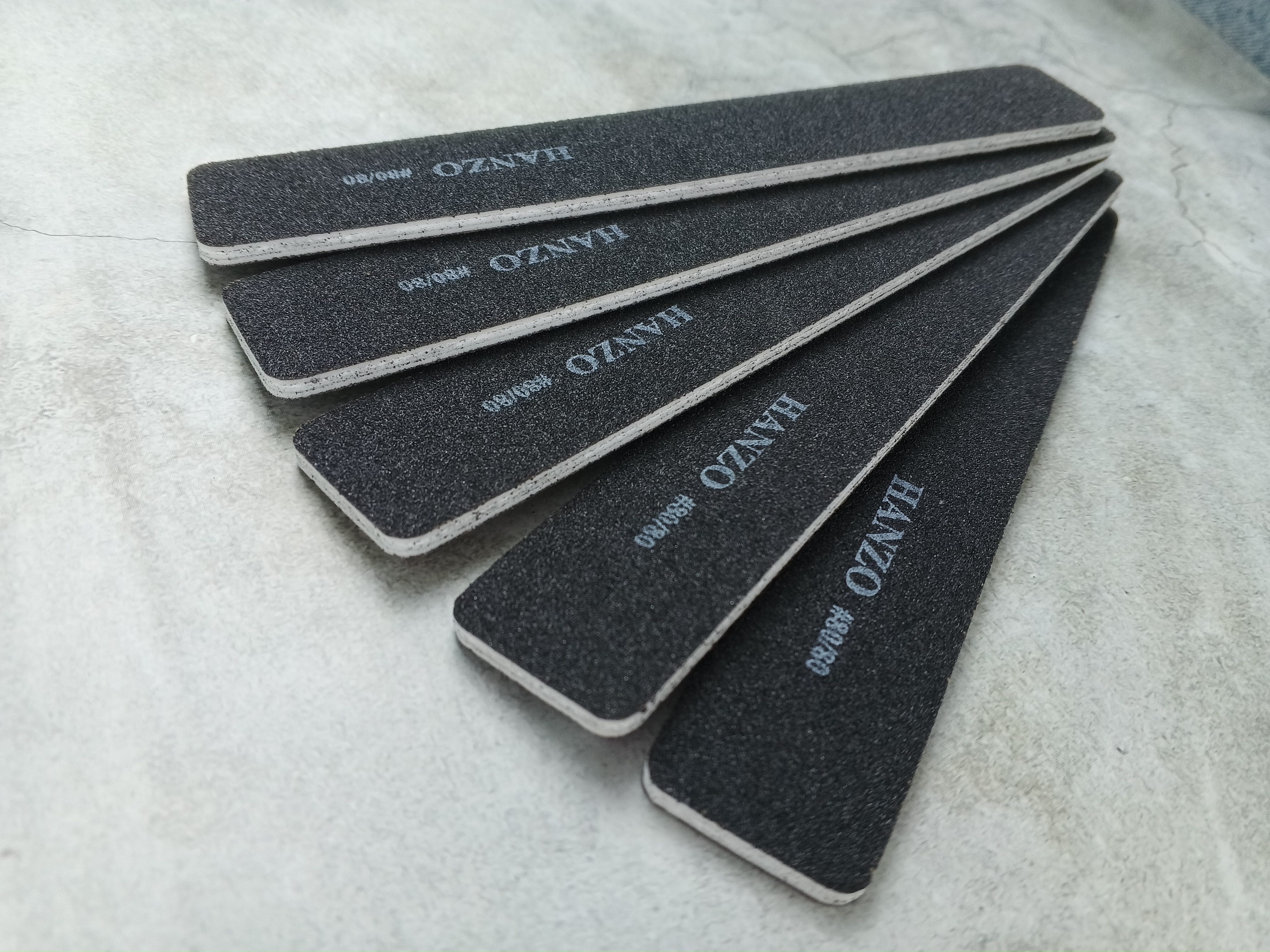 Пилки прямые широкие черные UT405A 80/80, 5 шт, Hanzo - NOGTISHOP