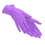 Перчатки нитриловые сиреневые, M, Nitrile, текстурированные на пальцах, 50 пар