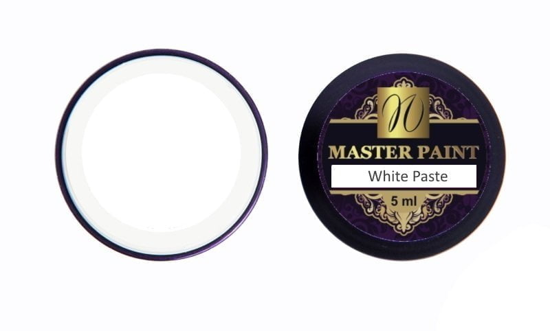 Гелевая краска Master Paint White Paste паста белая, плотная, 5 мл - NOGTISHOP