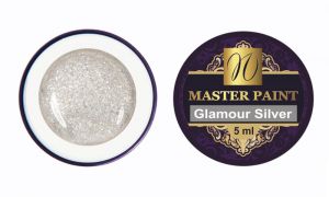 Гелевая краска Master Paint Glamour Silver, 5 мл - NOGTISHOP