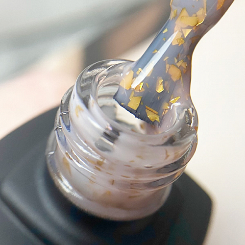 POTAL Nude base PN 12 мл, каучуковая база нюд с золотой поталью