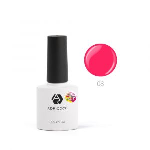 Гель-лак ADRICOCO Pretty dolly №08 неоновый ярко-розовый, 8 мл. - NOGTISHOP