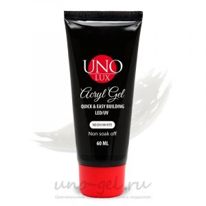 AcrylGel "Uno Lux", Neon White, 60 ml.  - NOGTISHOP