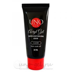 AcrylGel "Uno Lux", Clear, 60 ml.  - NOGTISHOP