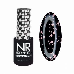Art Top Gloss №10 с розовыми вкраплениями Nail Republic, 10 мл  - NOGTISHOP