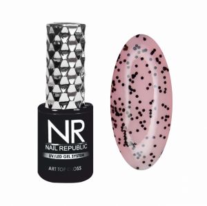 Art Top Gloss №12 с черными вкраплениями Nail Republic, 10 мл  - NOGTISHOP