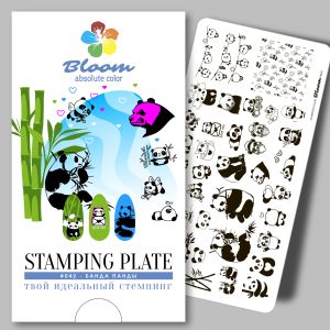 Пластина Bloom для стемпинга 042 Банда панды - NOGTISHOP