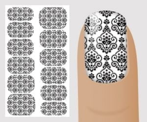 Слайдер для дизайна ногтей, "Черно-белое" №B101 ,  NOGTIKA - NOGTISHOP