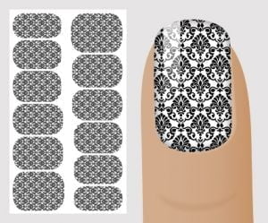Слайдер для дизайна ногтей, "Черно-белое" №B102 ,  NOGTIKA - NOGTISHOP