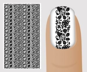Слайдер для дизайна ногтей, "Черно-белое" №B107 ,  NOGTIKA - NOGTISHOP