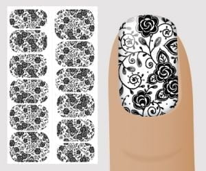Слайдер для дизайна ногтей, "Черно-белое" №B114 ,  NOGTIKA - NOGTISHOP