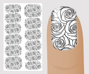 Слайдер для дизайна ногтей, "Черно-белое" №B116 ,  NOGTIKA - NOGTISHOP