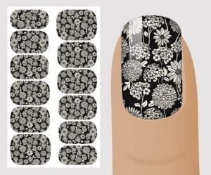 Слайдер для дизайна ногтей, "Черно-белое" №B122 ,  NOGTIKA - NOGTISHOP