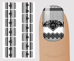 Слайдер для дизайна ногтей, "Черно-белое" №B132 ,  NOGTIKA - NOGTISHOP