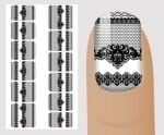 Слайдер для дизайна ногтей, "Черно-белое" №B132 ,  NOGTIKA