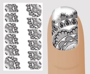 Слайдер для дизайна ногтей, "Черно-белое" №B135 ,  NOGTIKA - NOGTISHOP