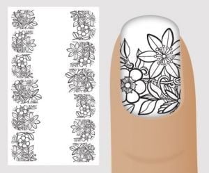 Слайдер для дизайна ногтей, "Черно-белое" №B136 ,  NOGTIKA - NOGTISHOP