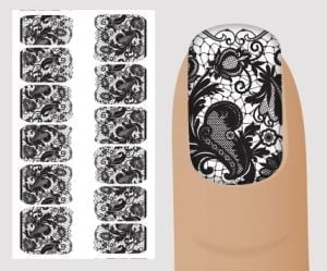 Слайдер для дизайна ногтей, "Черно-белое" №B140 ,  NOGTIKA - NOGTISHOP