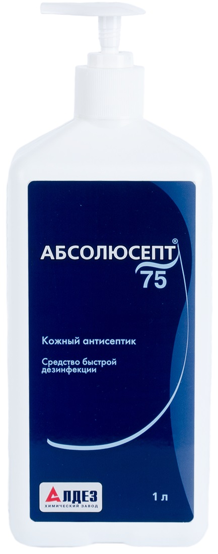 Антисептик АБСОЛЮСЕПТ 75 для кожи и поверхностей, 1 л  - NOGTISHOP
