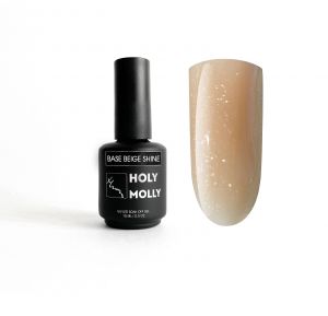 Base BEIGE SHINE, 15мл. (цветная база) Holy Molly - NOGTISHOP