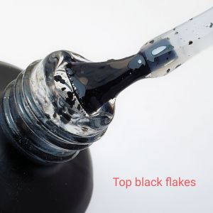 Топ VENZEL Black Flakes, 15 мл - NOGTISHOP