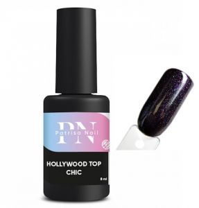 Топ без липкого слоя Hollywood-Top Chic с голубым микро-шиммером, 8 мл Patrisa Nail - NOGTISHOP