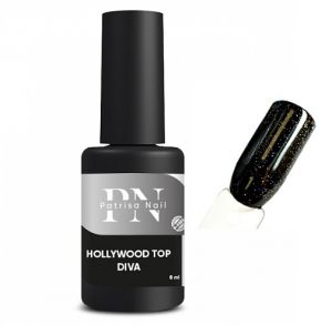 Топ без липкого слоя Hollywood-Top Diva с голографическим глиттером, 8 мл Patrisa Nail - NOGTISHOP