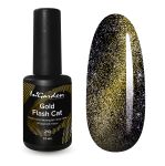 Светоотражающий гель-лак кошачий глаз №210 золотой Gold Flash Cat, 10 мл