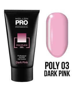 Полигель POLYFLEXI Gel Color - Dark Pink №03, MOLLON PRO, 60 мл  - NOGTISHOP