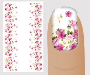 Слайдер для дизайна ногтей, цветочный № F136,  NOGTIKA - NOGTISHOP